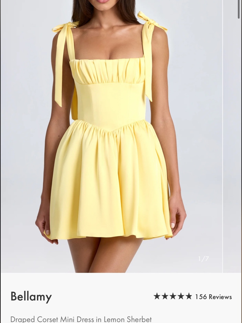 AS IS - oh Polly Lemon Tie-Shoulder Corset Mini Dress US 10 - READ DESCRIPTION.